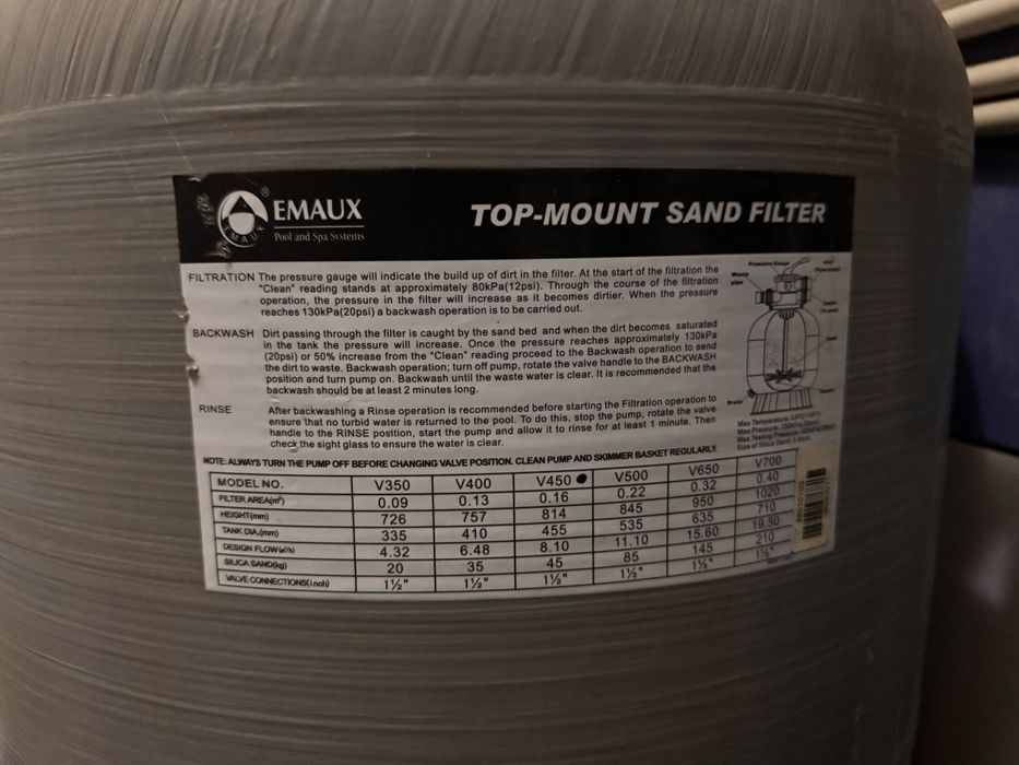 Водный фильтр для бассейна бренда EMAUX