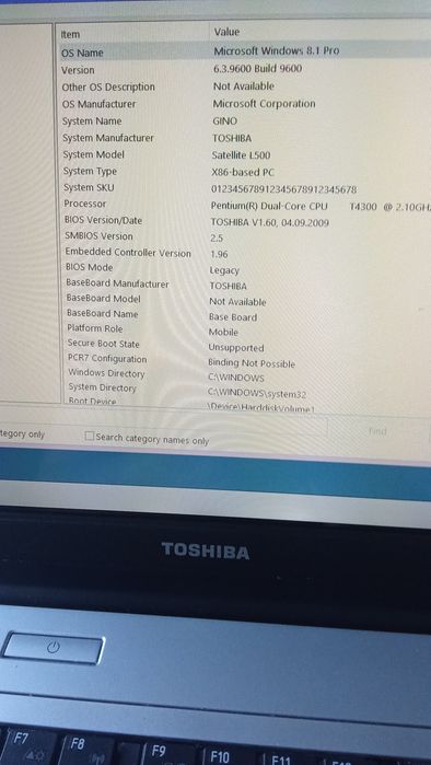 Laptop Toshiba Satellite L 500