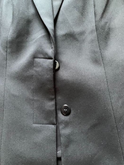 Елегантно Вталено черно сако със сатен Zero, размер 36 S, чисто ново