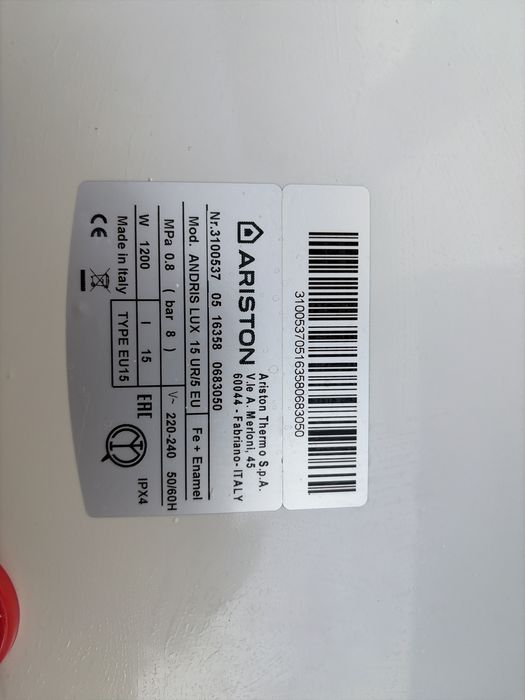 Boiler Ariston Andris 15L