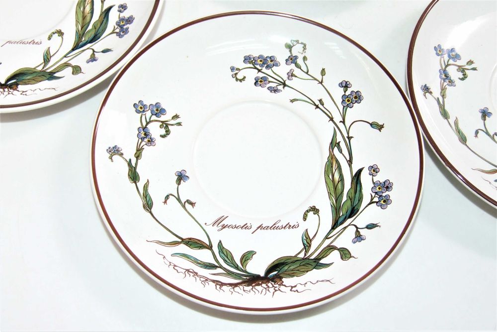 Set 8 farfurii Botanica Villeroy & Boch cu flori de "Nu ma uita", NOU