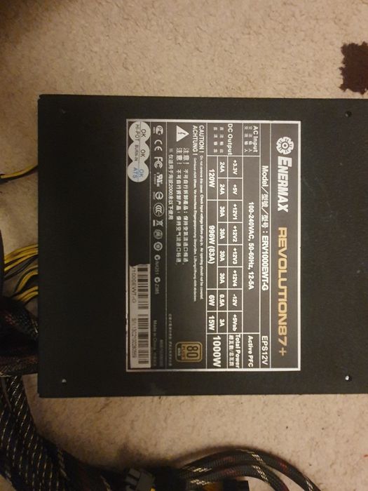 Sursa modulara ATX 1000 watti Enermax Revolution 87+