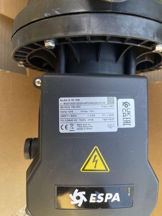 Нова помпа за басейн ESPA SILEN S 75 15M – 15 м³/ч, Испания