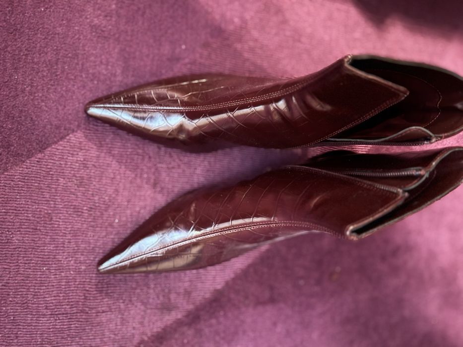 Botine Mango bordo 38 cu toc kitten - noi