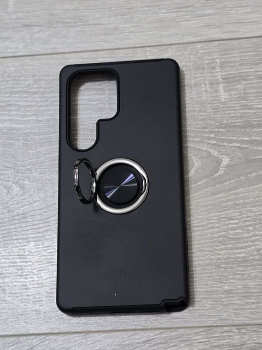 Husă Samsung Galaxy S25 Ultra cu inel metalic – Neagră, Nouă
