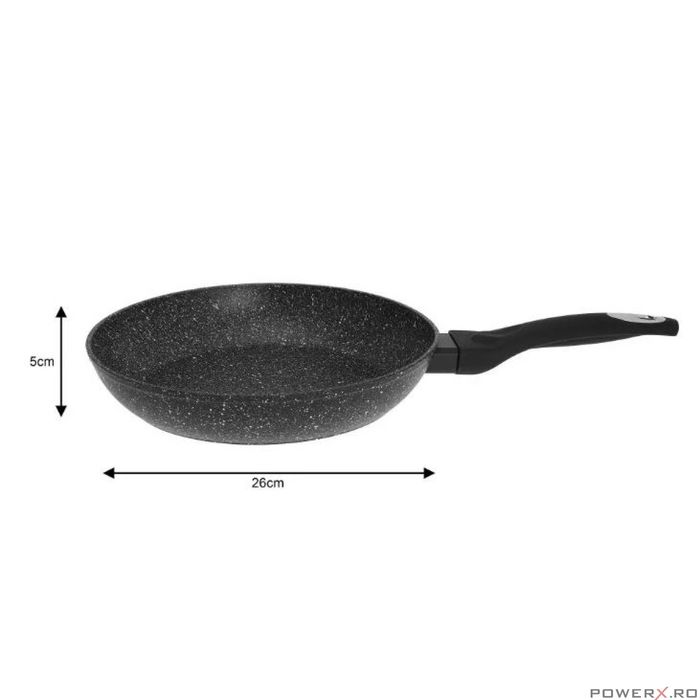 Tigaie din aluminiu, marmorata, gri, 26cm Klausberg