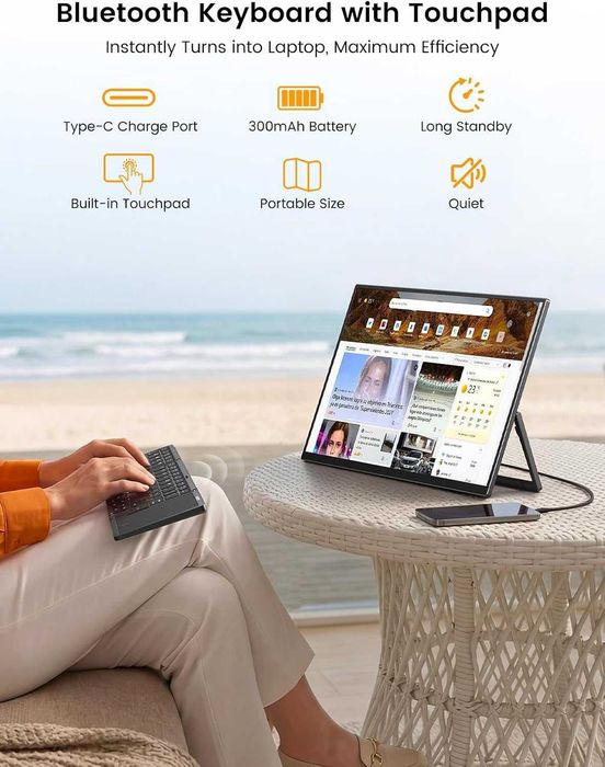 Портативный сенсорный монитор UPERFECT 15.6'' c аккумулятором 8000 мАч