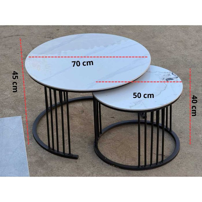 Комплект из двух журнальных столиков: круглые столики-трансформеры