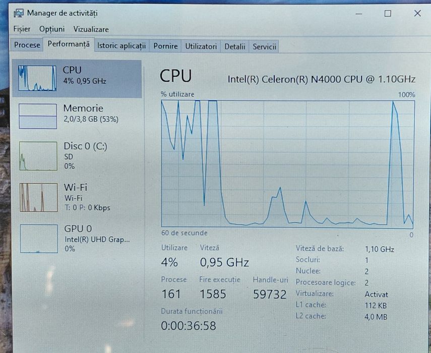 Laptop Asus VivoBook Flip 11,6" N4000 4gb ram 64gb+slot M2 stocare