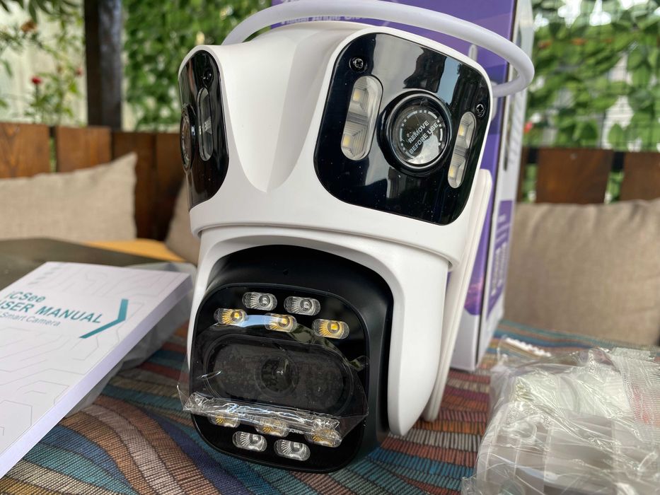 Wi-Fi Smart Камера 360° с Троен Обектив и Нощно Виждане