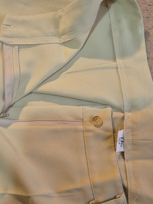 Pantaloni largi eleganți de damă, bej deschis, House of Art, Marime 50