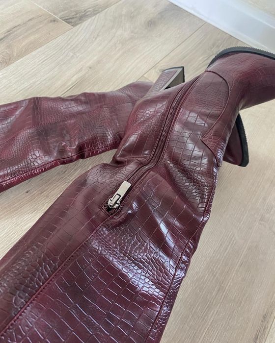 Кожаные сапоги кроко за 20 тыс