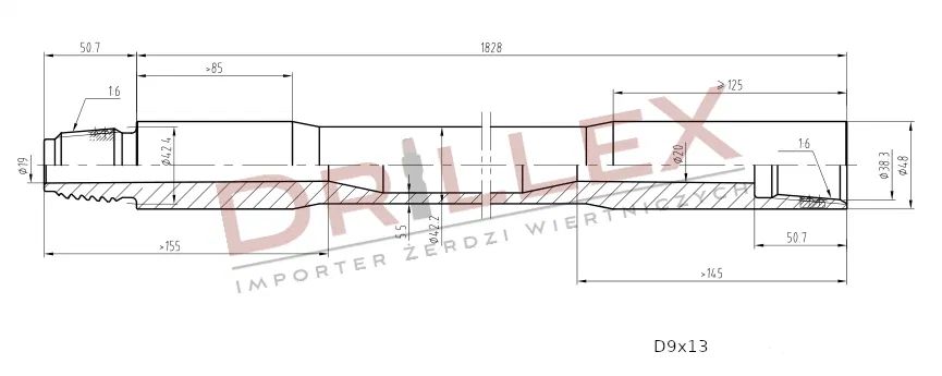 Prăjini de foraj Vermeer D7x11; D9x13; D10x15