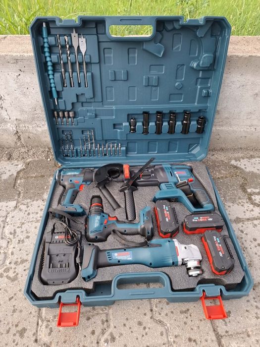 Комплект Перфоратор, Винтоверт, Ъглошлайф, Гайковерт Makita