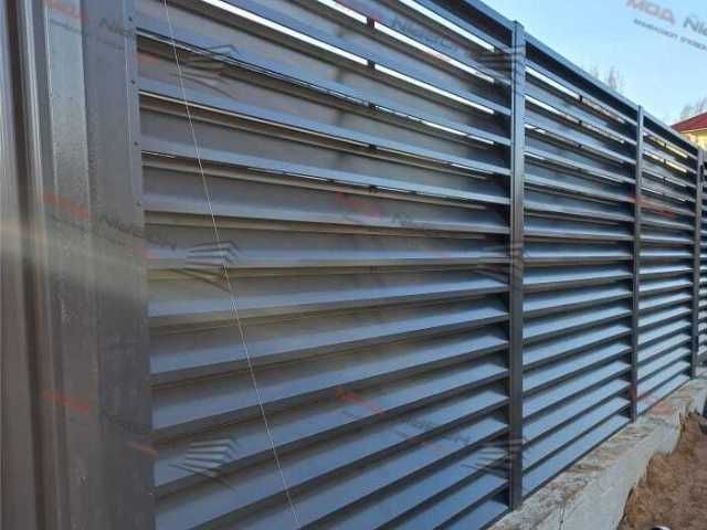 Забор жалюзи металлический