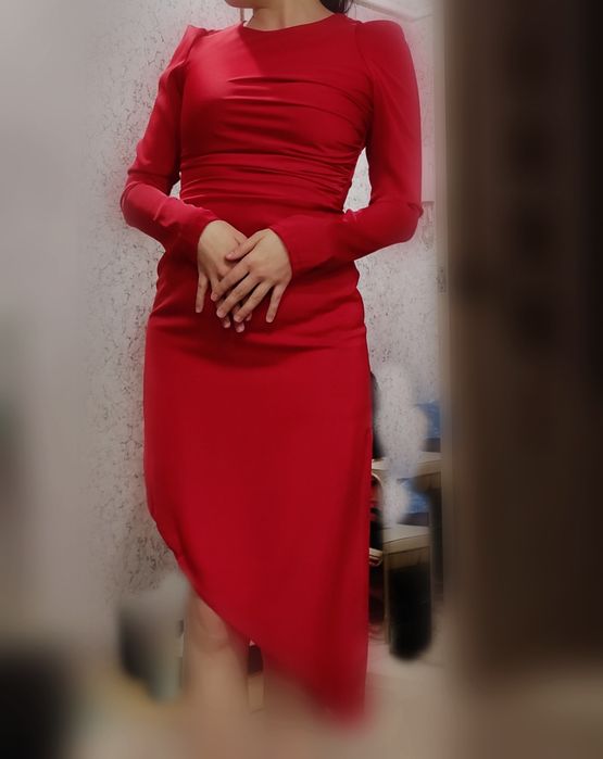 Атласное платье S