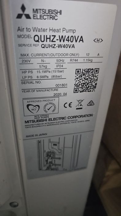 Най-ново поколение термопомпа mitsubishi ecodan с бойлер  200л.