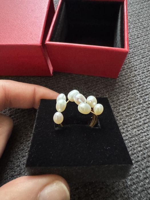 Нов пръстен с естествени перли 60€