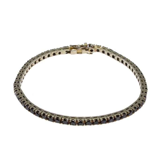 Bratara aur 18k cu diamante negre