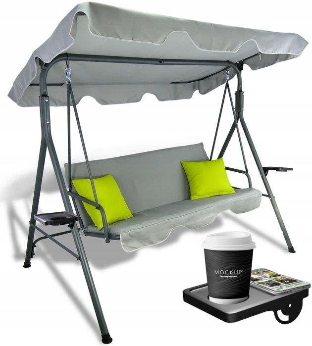 Leagan balansoar gradina Sersimo Vicenza, 3 locuri, 220kg, gri