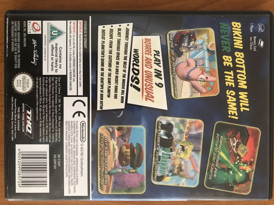 SPONGEBOB SQUAREPANTS : Creature From The Krusty Krab GameCube