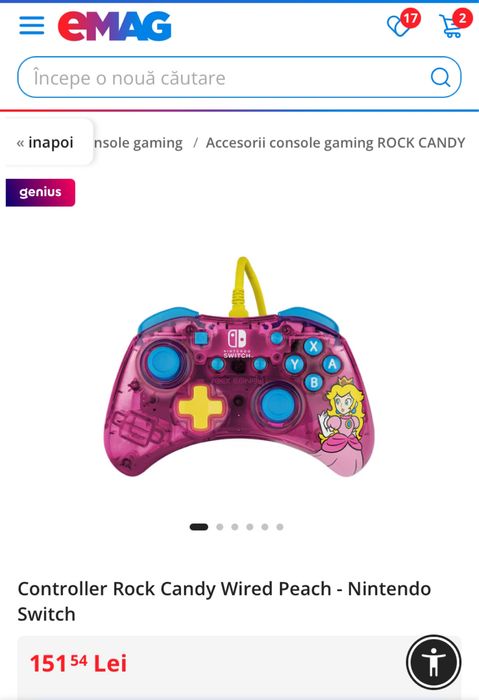 Controller nintendo switch rock candy super mario