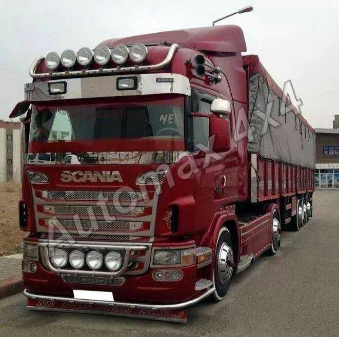 Bullbar, bara inox, suport proiectoare plafon Scania