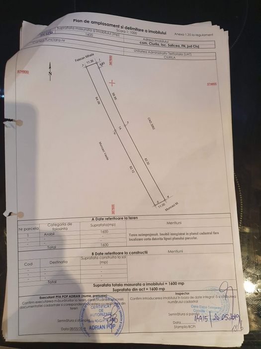 Vând teren intravilan  în Salicea 12km de Cluj
