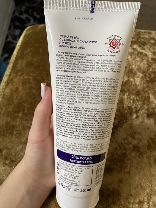 crema de par cu extract de cafea verde si petrol impotriva caderii parulu