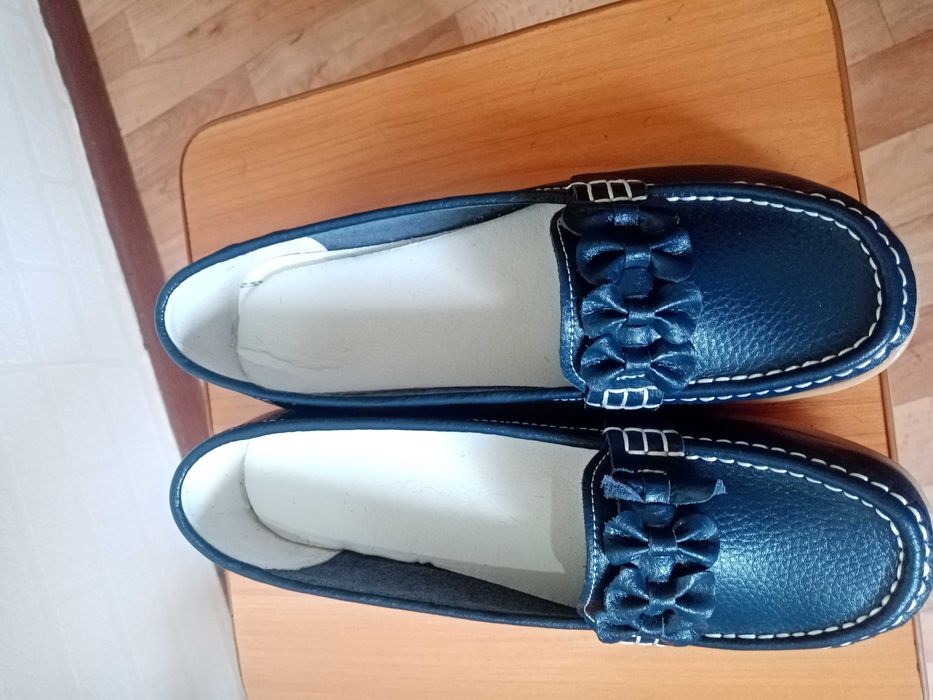 Макасины женские  синие