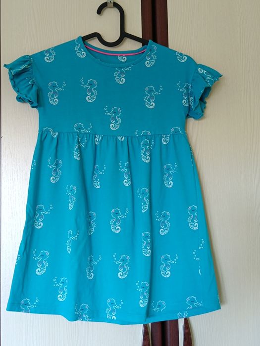 Rochie fetițe, turcoaz, 5-7 ani