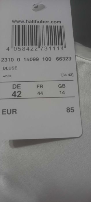 Bluză HALLHUBER albă, mărimea 42
