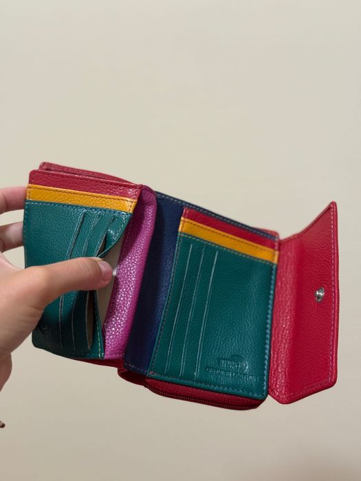 Червено портмоне естествена кожа