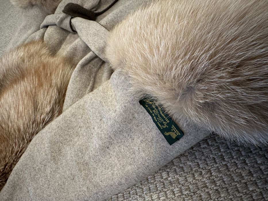 Palton de lana cu blana naturala