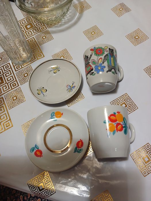 Чашка с тарелкой детская советский