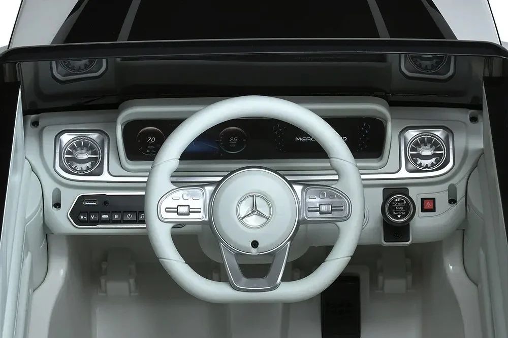 Mercedes benz eqg 12v - детски акумулаторен джип, бял, eva гуми