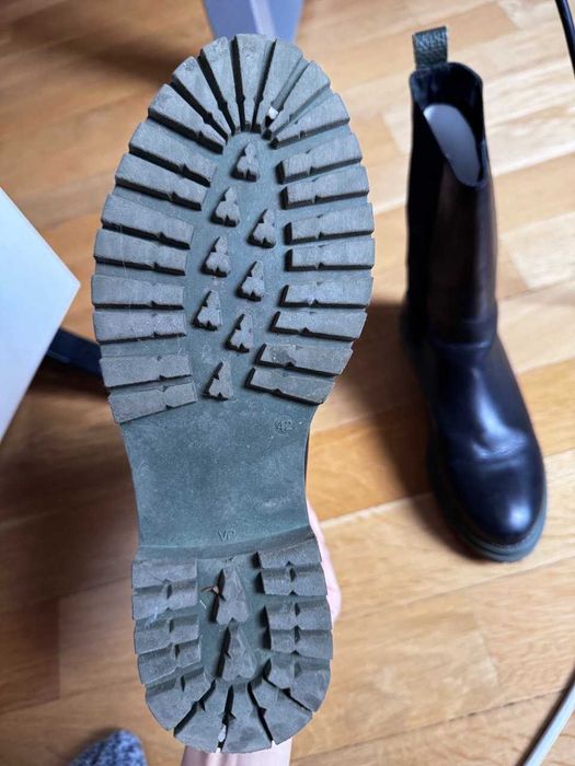 Челси боти Karolina Kurkova със зелена подметка - ест. кожа - 42 номер