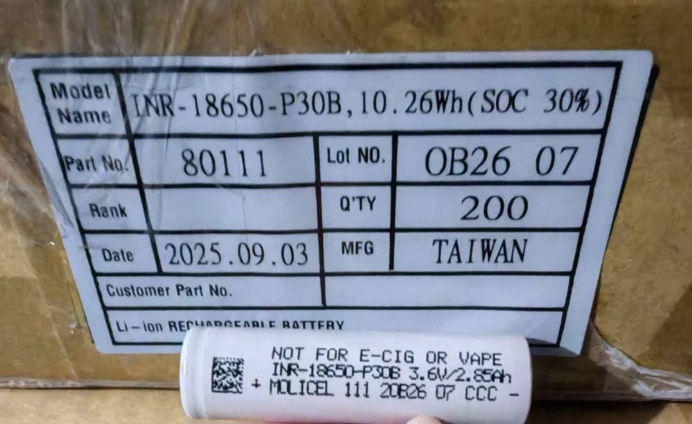 Топовые аккумуляторы Molicel 18650 p30b