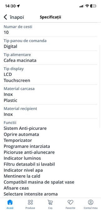 Cafetiera De’Longhi ICM16731, 1200W