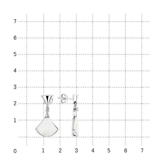 Серебряные серьги с перламутром под Chopard