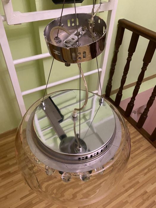 Стеклянная люстра с хрусталем (4шт)