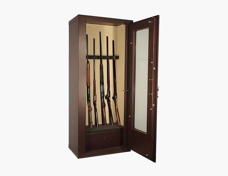 Dulap pentru 14 arme cu vitrina, 150x63x40 cm