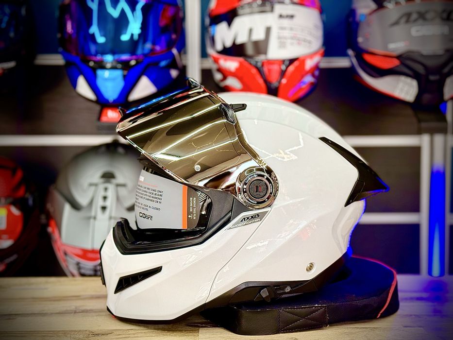 Casca Moto Axxis Ghost Fighter/SV Alb Lucios