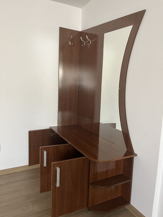Cuier hol complet- oglindă, cuier si dulap încălțăminte