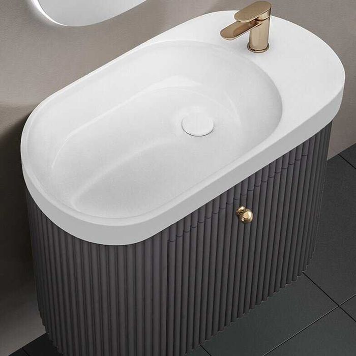 PVC шкаф за баня с мивка MODO DARK GREY 60 см