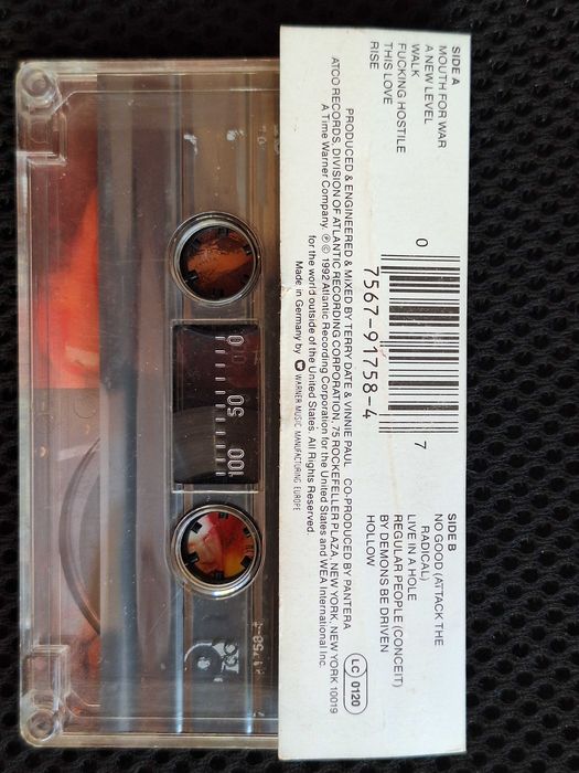 Аудио касета Pantera "Vulgar Display Of Power“ studio album audio cassette, Оригинално издание