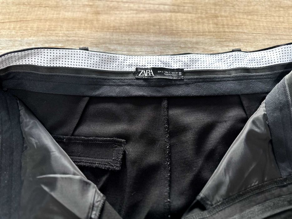Брюки палаццо жен Zara черн, размер L (48)
