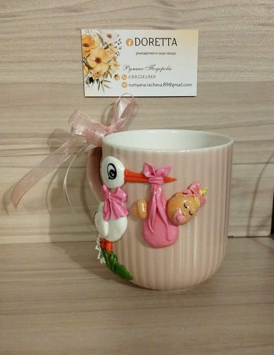 Чаши с декорация от полимерна глина