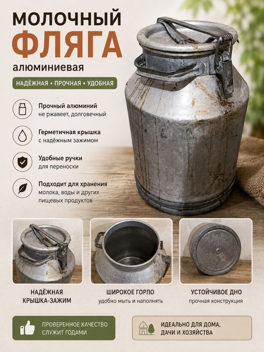 Продам алюминиевую молочную флягу