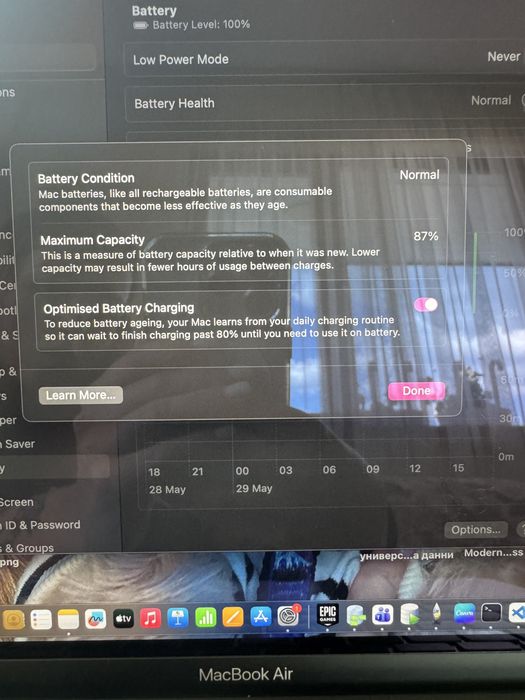 MacBook Air M1 13” 8GB/256GB + кутия и зарядно